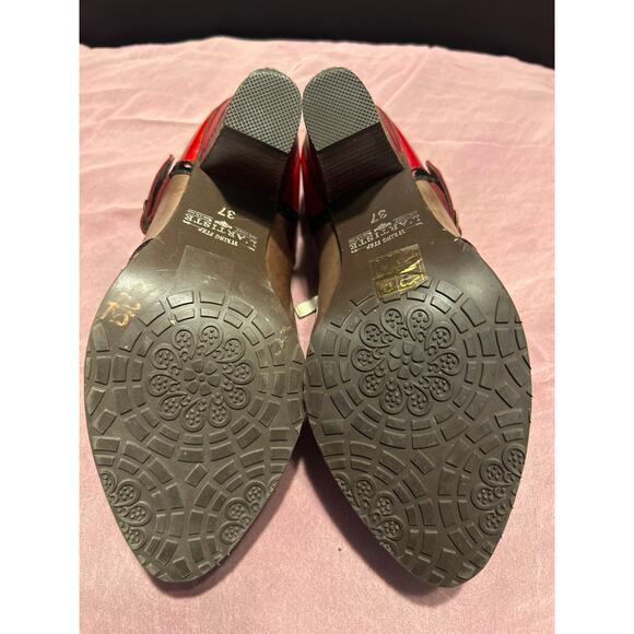 L’Artiste Spring Step Pump Miso -RDM SZ 37 (USA 6.5) Red/Multi Leather Zipper - Picture 5 of 10